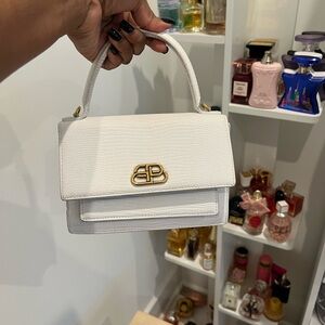 Balenciaga White Mini Bag with Gold Accents